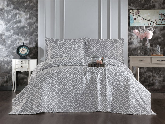 L'essentiel linge de maison Juego de colcha doble Merlin - Grey L'essentiel linge de maison Juego de colcha doble Merlin - Grey